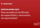CRONOGRAMA DE ACTIVIDADES PARA ASPIRANTES A ACCEDER AL CERTIFICADO DE ESPECIALISTA Y ASPIRANTES A RENOVACIÓN DE ESPECIALIDAD AÑO 2023