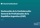 Declaración de la Confederación General de Profesionales de la República Argentina (CGP)