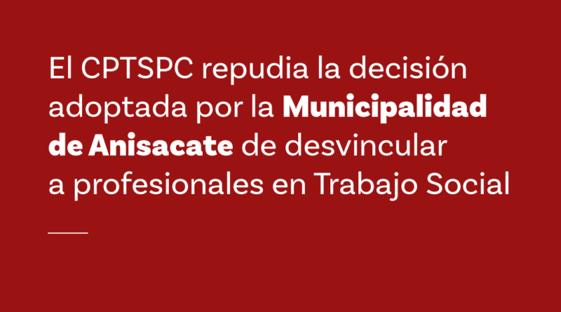 El Colegio de Trabajo Social repudia los despidos de profesionales en la Municipalidad de Anisacate