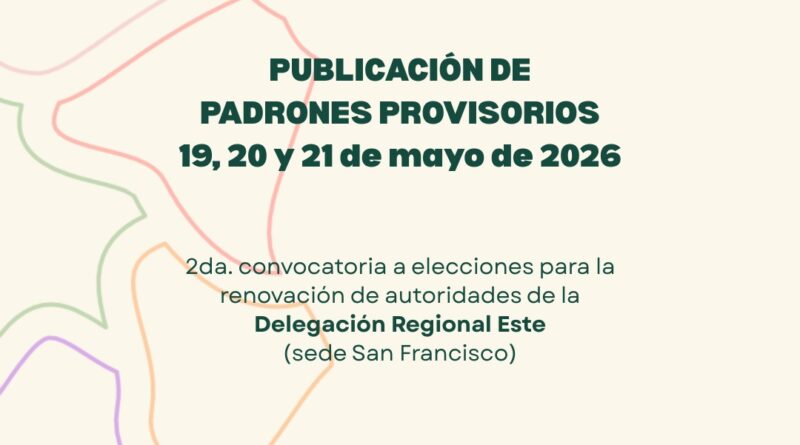 Comenzó la exhibición de padrones provisorios para la segunda convocatoria a elecciones en la Delegación Este