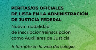 Nueva modalidad de inscripción y capacitación obligatoria para Peritos Oficiales en la Justicia Federal