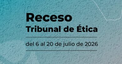 Se informa el período de receso del Tribunal de Ética y los medios para la recepción de requerimientos